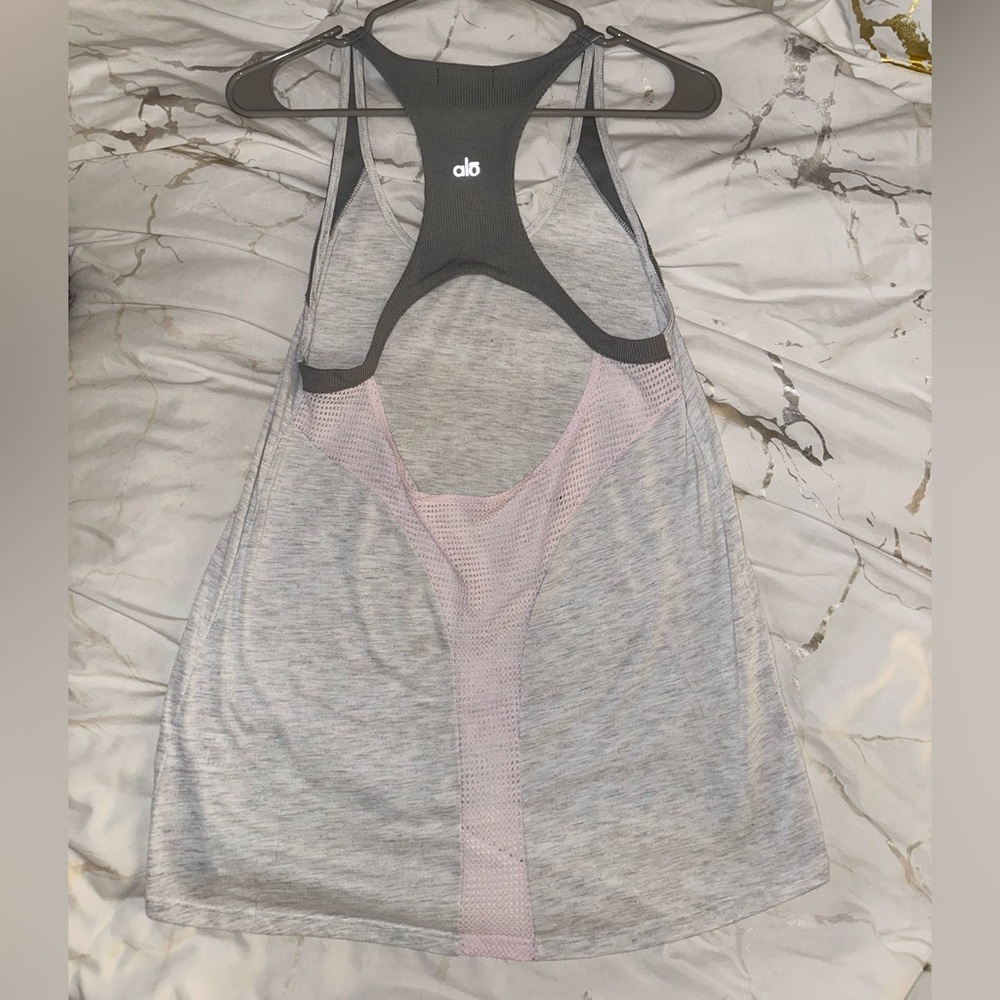 EUC ALO Open Back Mesh Tank Size S (would fit M)